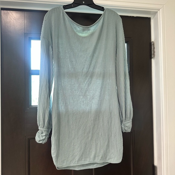 ASOS Light Blue Ribbed Mini Dress - Picture 3 of 3